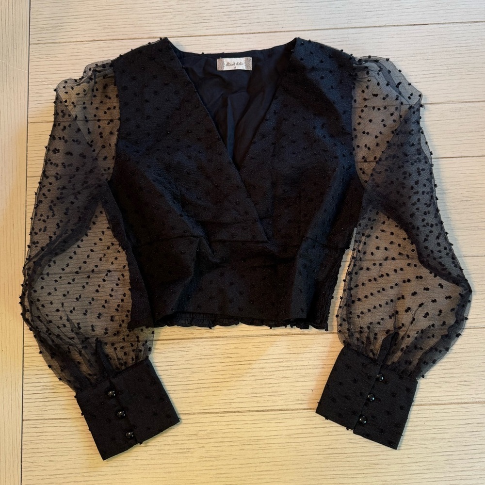 Altar’d State Black Smoked Blouse